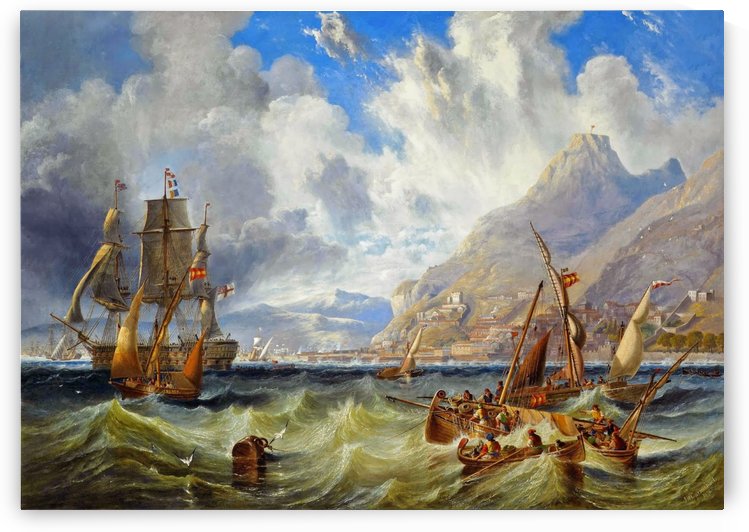 Sailing to Gibraltar by John Wilson Carmichael