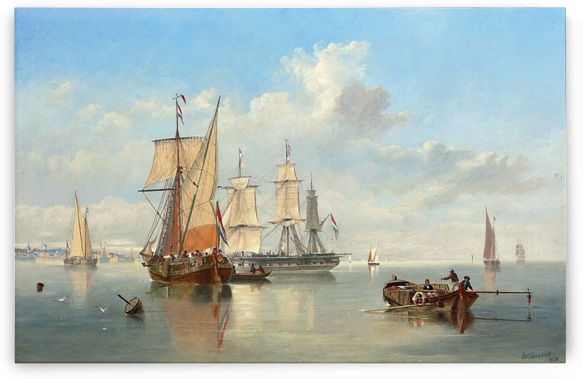 Shipping in a Flat Calm off the Dutch coast by John Wilson Carmichael