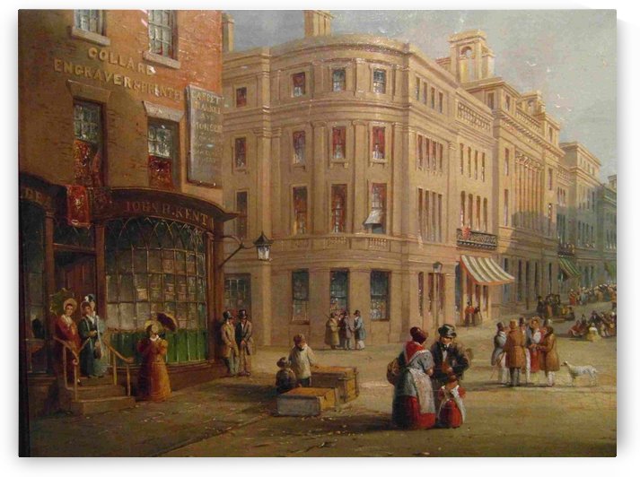 People talking in the street by John Wilson Carmichael