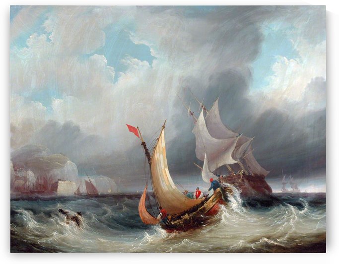 Shipping Offshore in a Stormy Sea by John Wilson Carmichael