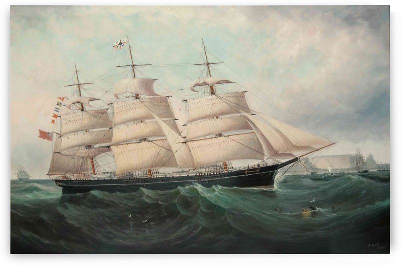 A large boat by the sea by John Wilson Carmichael