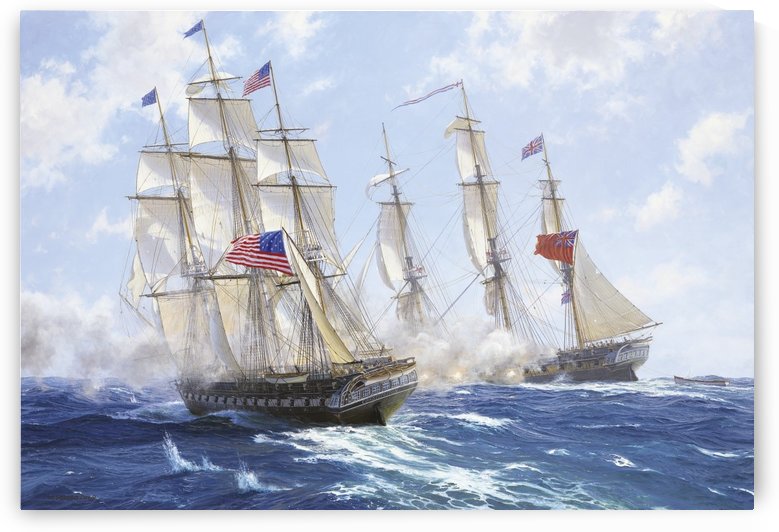 American boats by the sea by John Wilson Carmichael