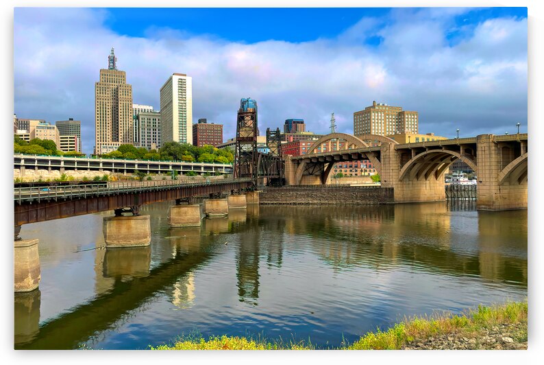 St. Paul Skyline with Twin Bridges by Bill Swartwout Photography