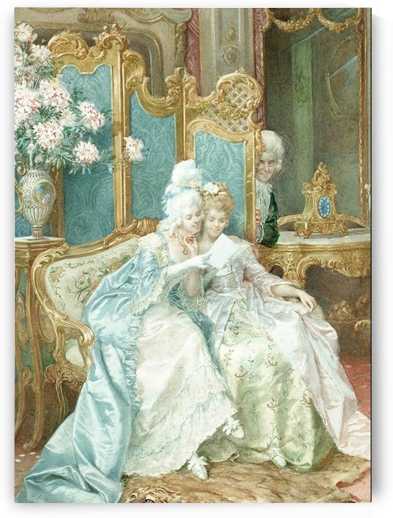 Two women reading a letter by Stephan Sedlacek