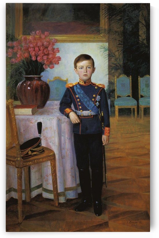 A young military boy by Sergei Semenovich Egornov