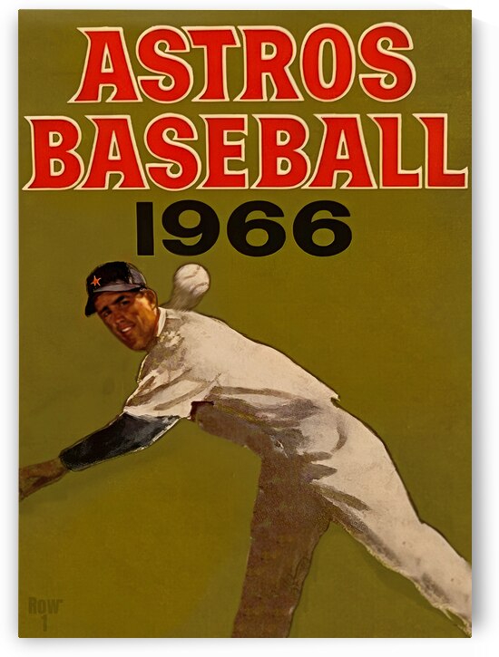 1966 Houston Astros Baseball Art Remix by Row One Brand