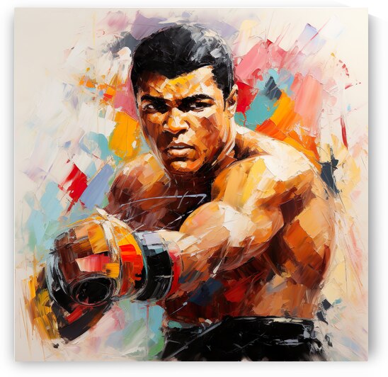 Muhammad Ali colored oil painting by Goldfishwallart