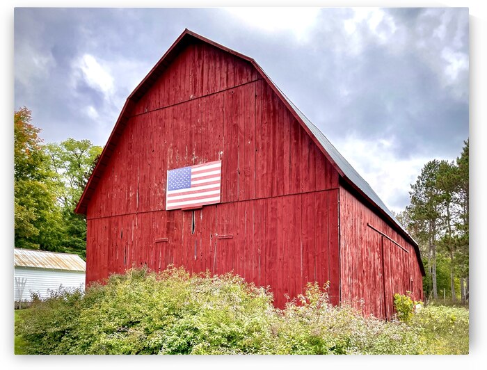 Patriotic Red Barn in Michigan by Bill Swartwout Photography