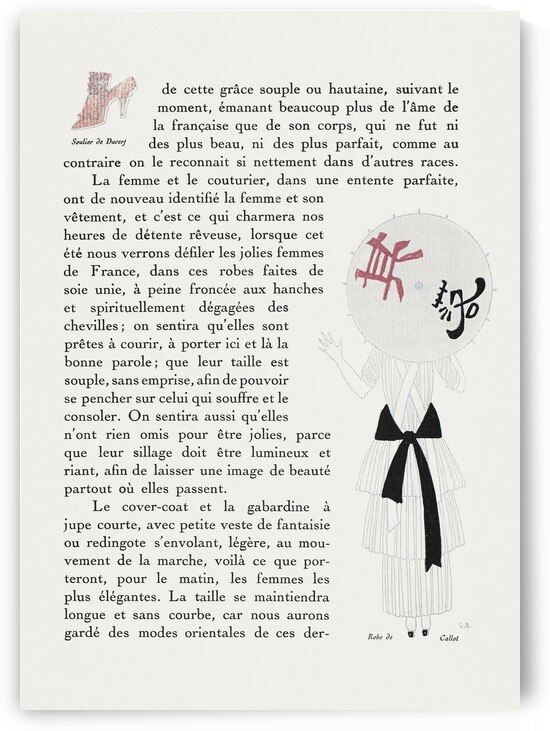 Autours Simples 1915 fashion illustration by George Barbier.  by IStockHistory com