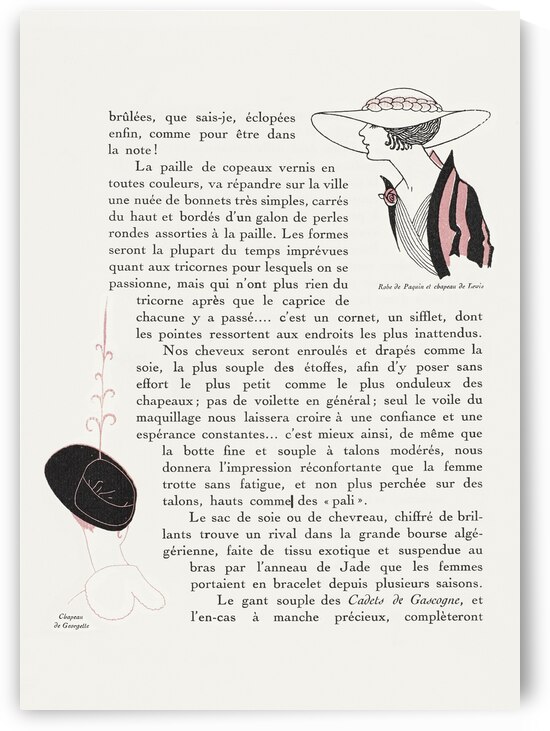 Atours simples: dameshoeden 1915 fashion illustration  by George Barbier.  by IStockHistory com