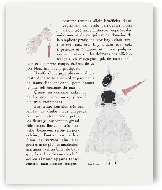 Gazette du Bon Ton 1915 fashion illustration  by George Barbier.  by IStockHistory com