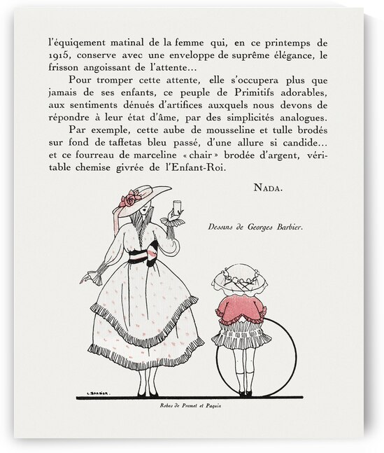 Gazette du Bon Ton 1915 fashion illustration  by George Barbier.  by IStockHistory com