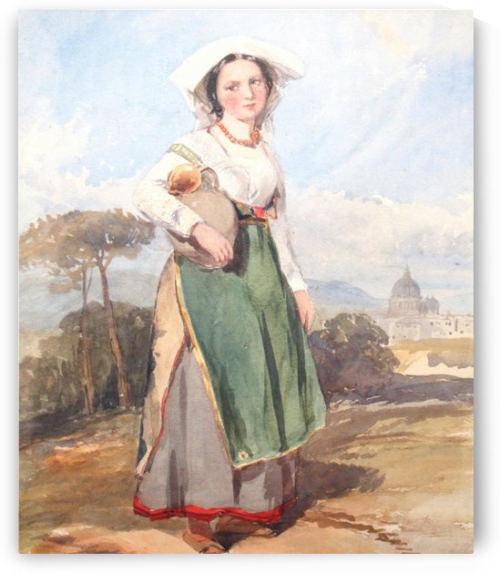 An Italian peasant girl by Penry Williams