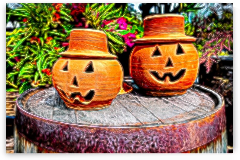 Pumpkin Smiles on a Barrel Abstract by Bill Swartwout Photography