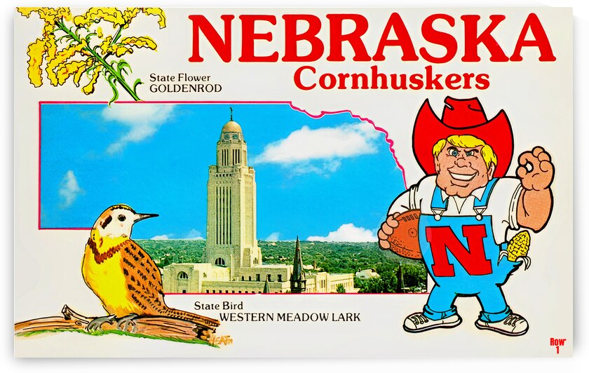 1980 Herbie Husker Nebraska Art by Row One Brand