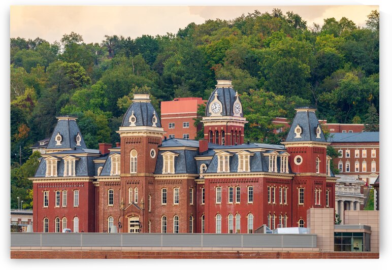 Woodburn Hall at sunset in Morgantown WV by Steve Heap