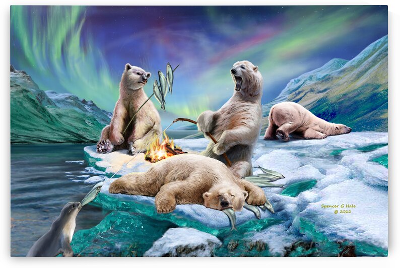 Polar Bears 36x24 by Spencer G Hale