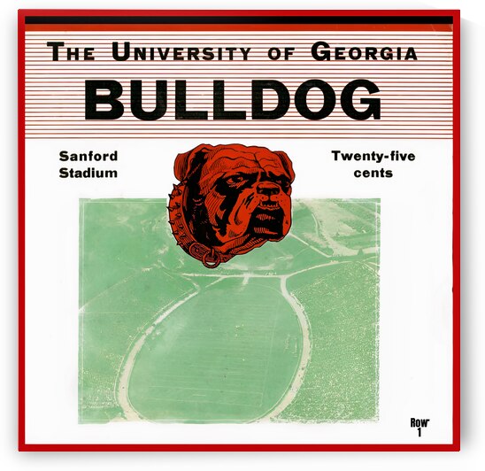 1933 Georgia Bulldog Art by Row One Brand