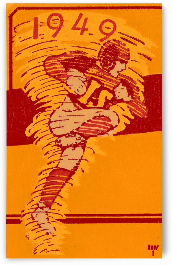 1949 Iowa State Ticket Stub Remix Art by Row One Brand