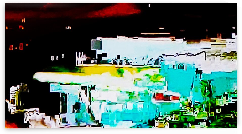 yellow and acqua  mural by Wabi  Sabi Artspace