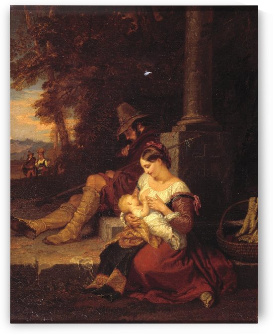 Pilgrims Reposing at a Cross by Penry Williams