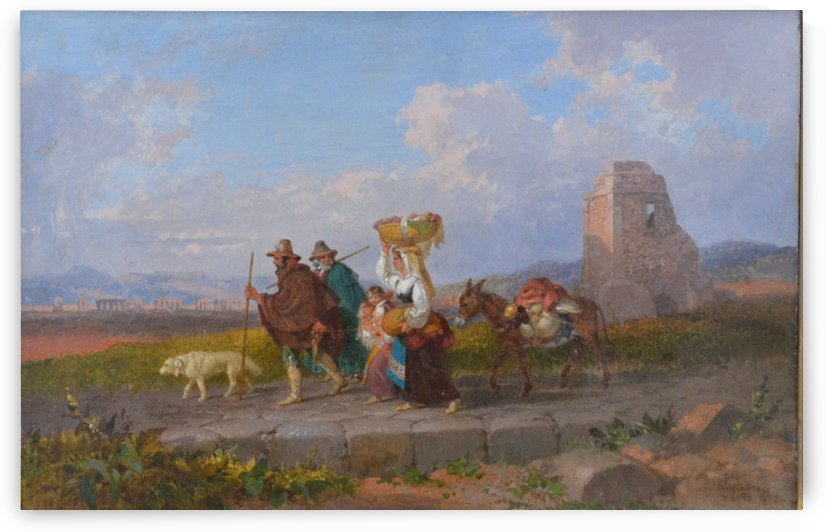 Travellers, Rome 1866 by Penry Williams