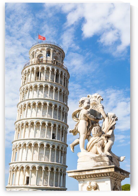 Pisa Italy - Famous Leaning Tower landmark with blue sky Renai by Paolo Modena