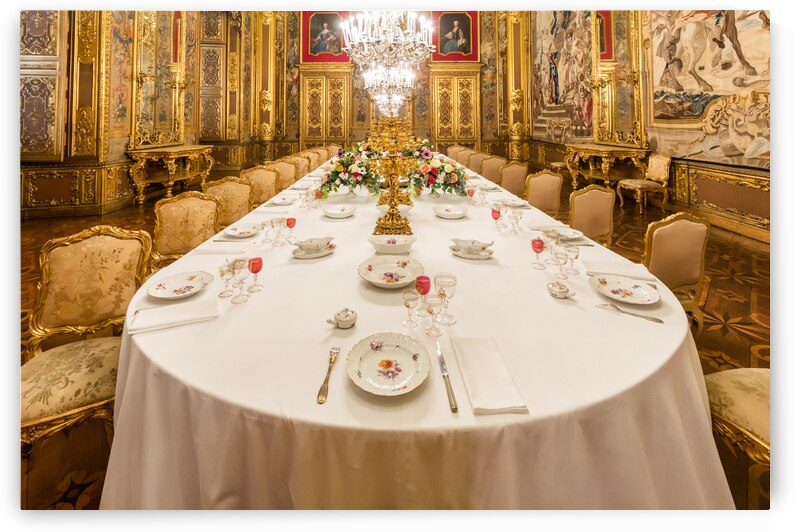 Royal Palace Dining Room. Luxury elegant ancient interior vinta by Paolo Modena