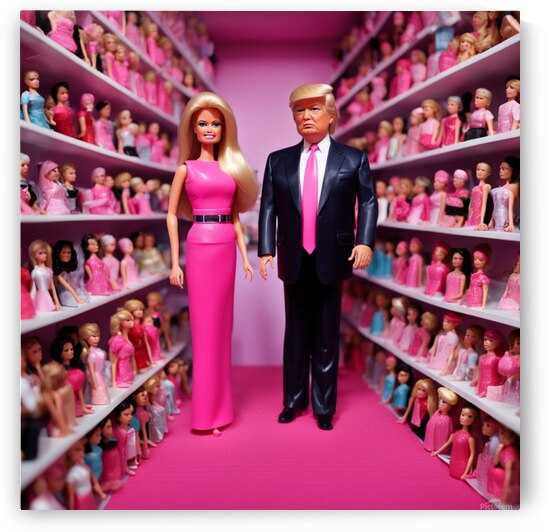 trump in a barbie world at mexico city by AIGALLERY