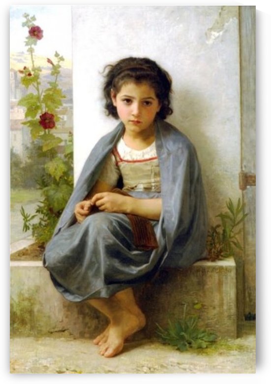 A young girl in a blue coat by William-Adolphe Bouguereau