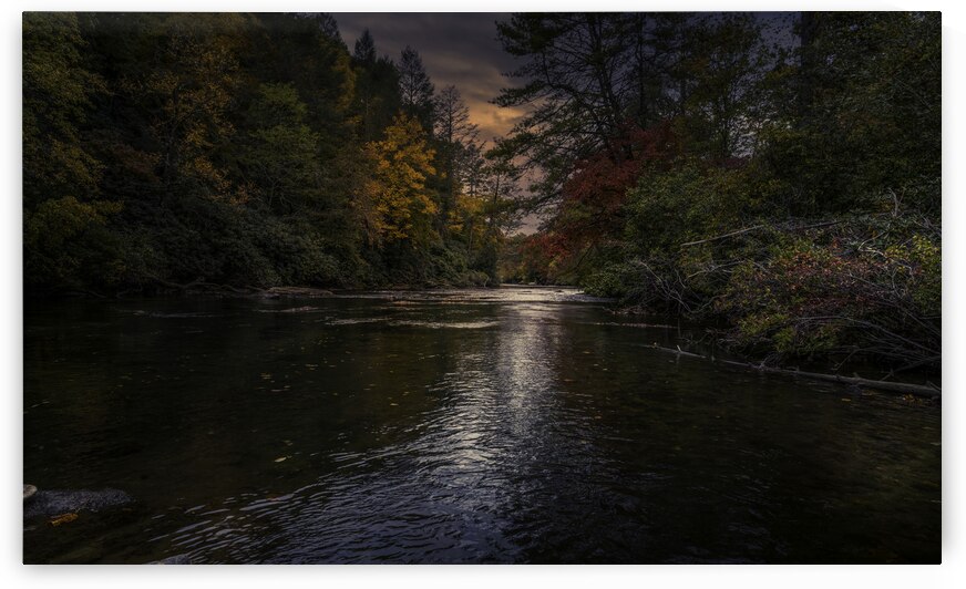 Sunfall Toccoa river Blueridge mountains by EarthsMoments by Marc Harris photographer