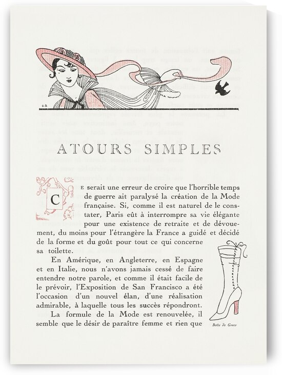 Autours Simples 1915 fashion illustration in high by ASAR STUDIOS