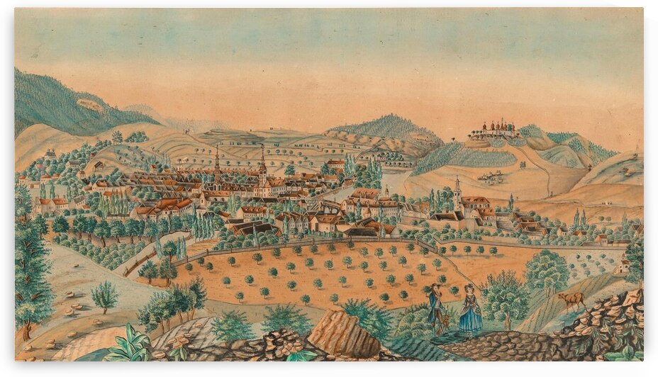 Bohemia 19th century View over the town and area by ASAR STUDIOS
