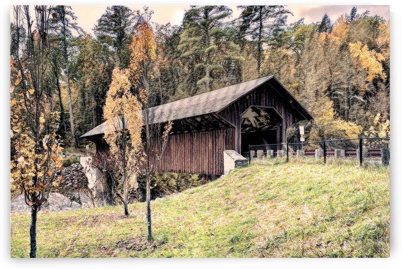 Eunice Williams Covered Bridge in Charcoal by Bill Swartwout Photography