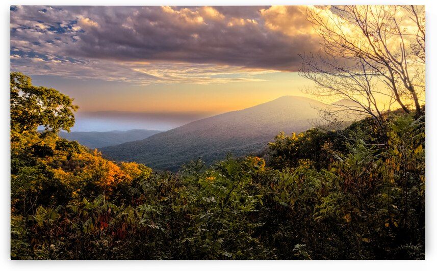 Virginia Blue Ridge Parkway Sunset Fog by Norma Brandsberg Photography