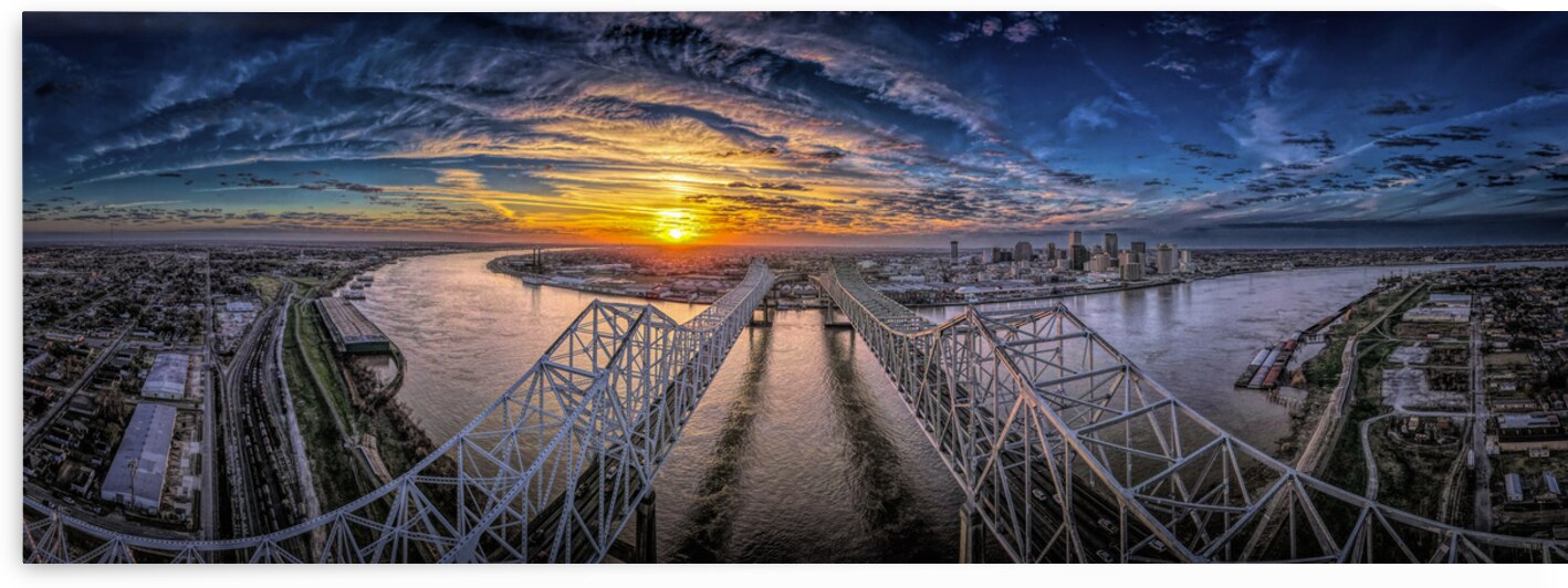 New Orleans Sunset Panorama by Norma Brandsberg Photography