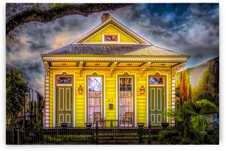 Algiers Point Yellow Double Shotgun House by Norma Brandsberg Photography