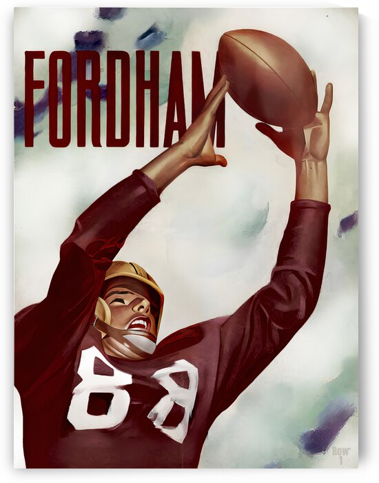 Vintage Fordham Rams Football Remix Art by Row One Brand