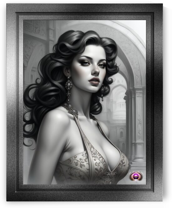 Captivating Portrait Of Victoria Pin Up Retro Age Poster Art AI Concept Creation by Xzendor7 by xzendor7