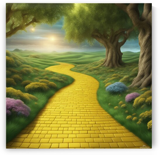 Realistic high definition magical wizard of Oz yellow brick road leading to the Emerald City  by AIGALLERY