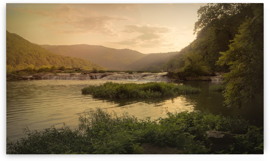 West Virginia New River Waterfalls at Dusk by Norma Brandsberg Photography