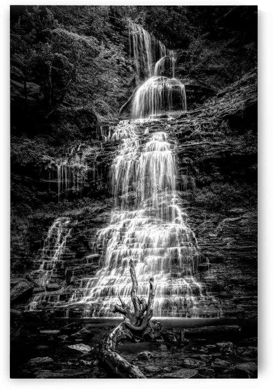 New River Cathedral Falls in Black and White by Norma Brandsberg Photography
