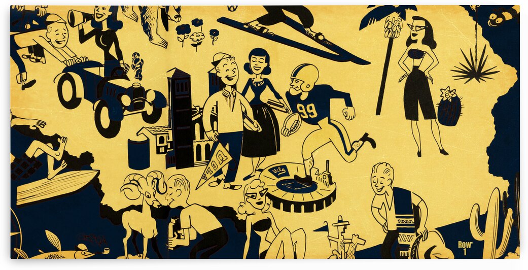 Vintage UCLA Campus Art by Row One Brand