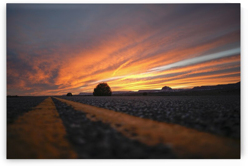 Sunset on Utah Road by Jean Dzhermakyan