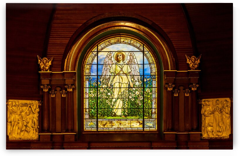 The Angel among the Lilies. Tiffany stained glass window. 1896 by Steve Heap
