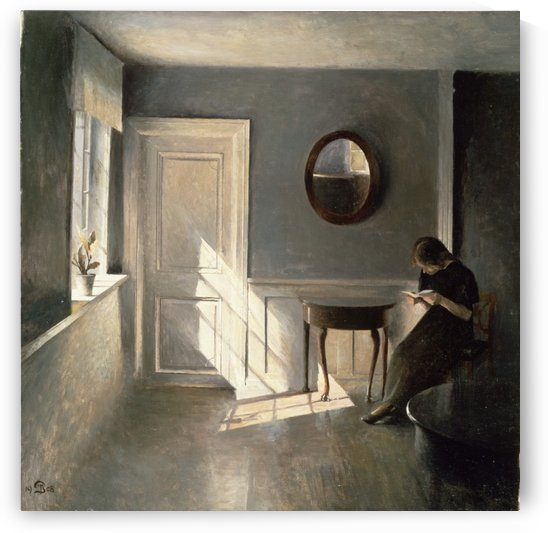 A young woman reading by Laurits Andersen Ring