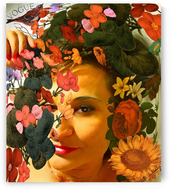 Retro Glamour – Vintage Self-Portrait Art Print  by Corina Ioana