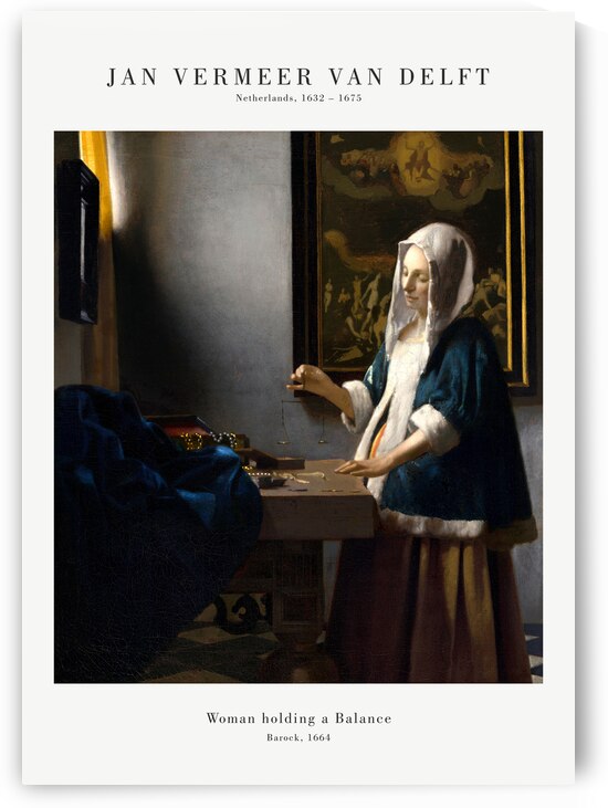 Vermeer - Woman holding a balance by Oldmasters