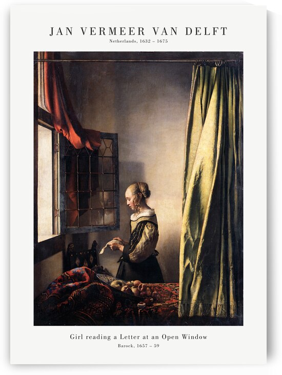 Vermeer - Girl reading a Letter at an open Window by Oldmasters