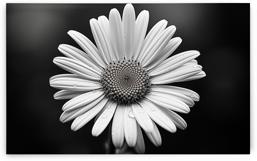 Monochrome Majesty – Sunflower in Black and White Print by Savage Art Prints